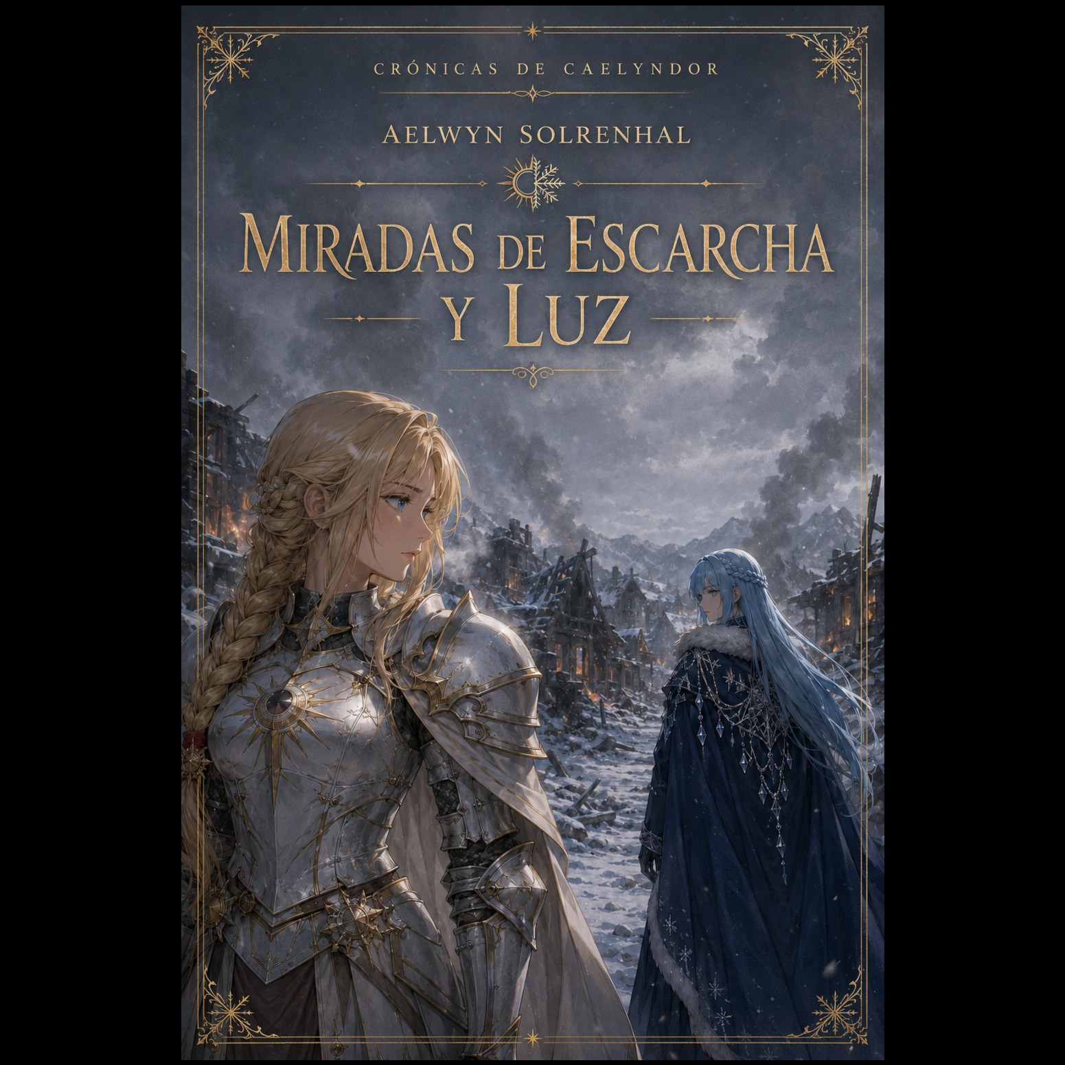 Portada de Aelwyn Solrenhal — Miradas de Escarcha y Luz
