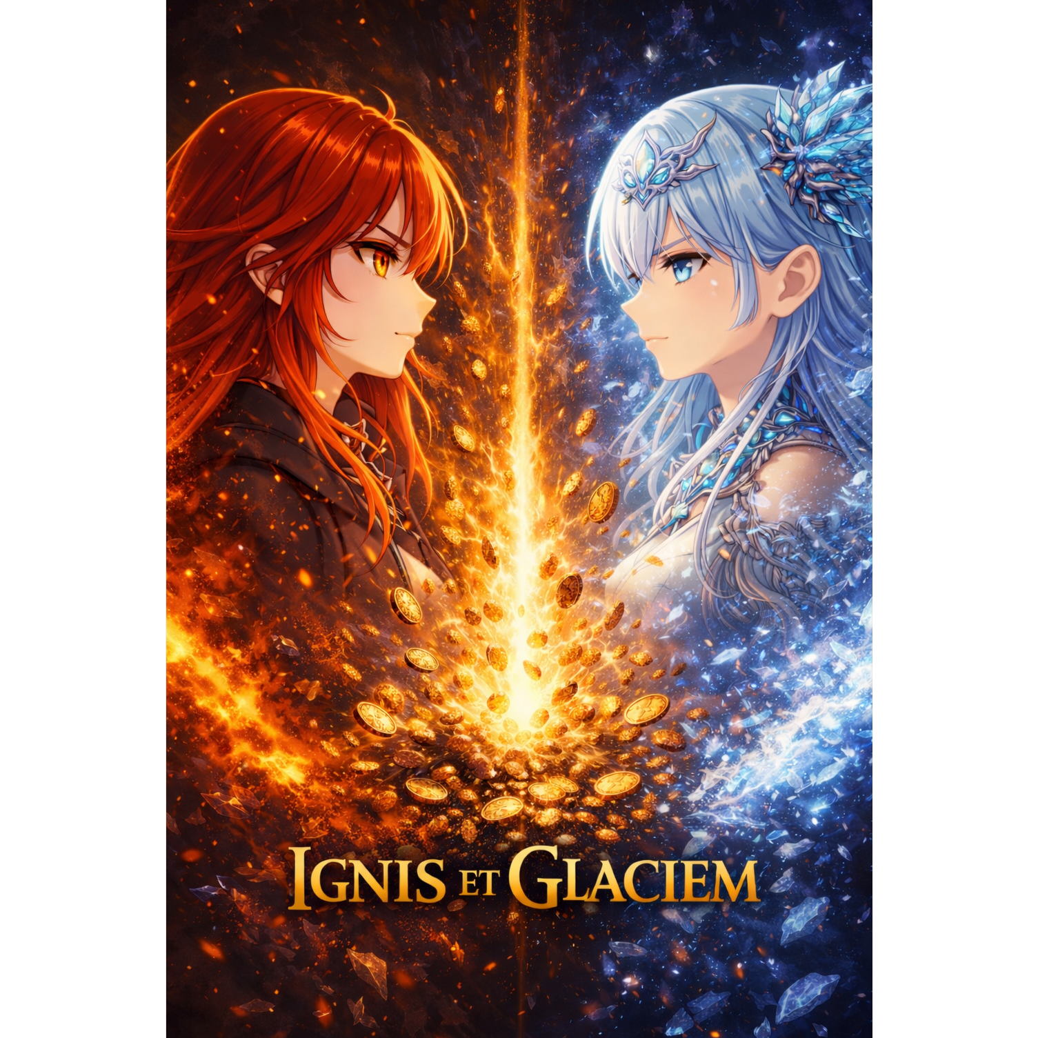 Portada de Rubí & Yuki — Ignis et Glacies — Ruina Auri (Fase 2)